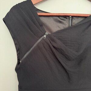 T Tahari Chic Black Cap Sleeve Sheath Dress